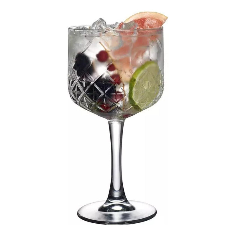 Set 6 Copas Tallada Vino Cocktail Agua Vintage 500ml - Cukin