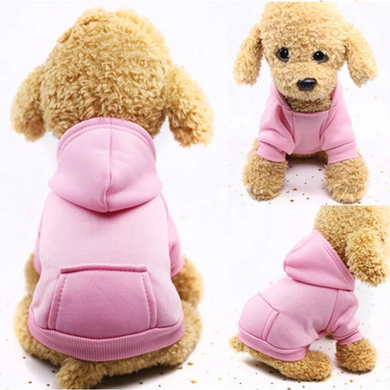 Polerón Con Gorro Ropa Chaleco Perro Abrigo Invierno Norplat Rosado L