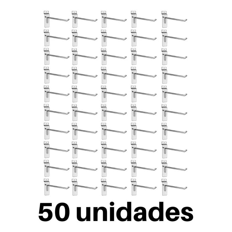 Pack 50 Ganchos Exhibidor 25cm 4mm Panel Ranurado - Norplat