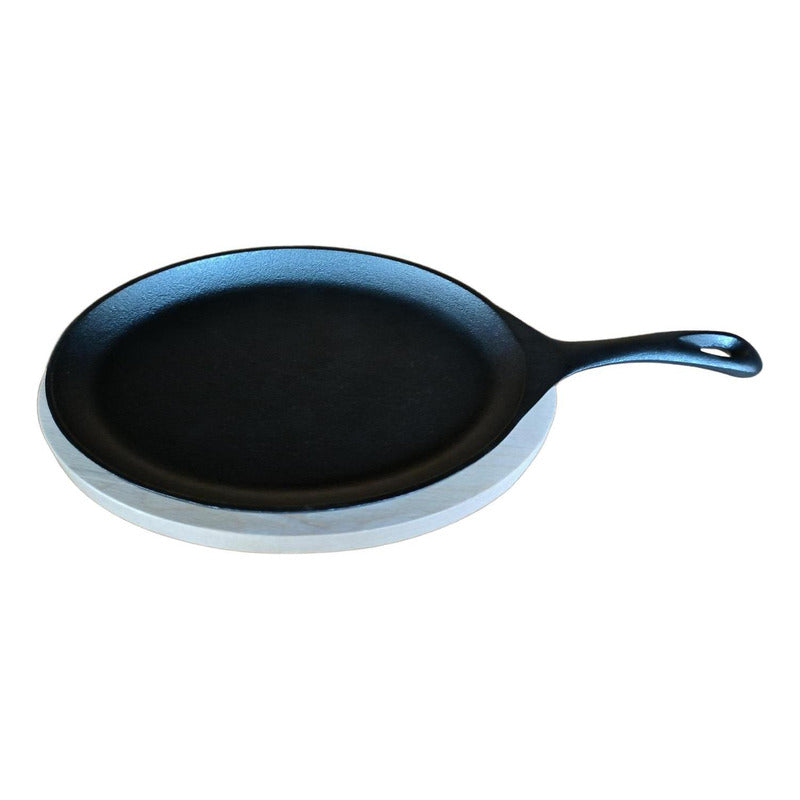 Sarten Hierro Fundido 24.5 Cm Con Base Madera - Norplat