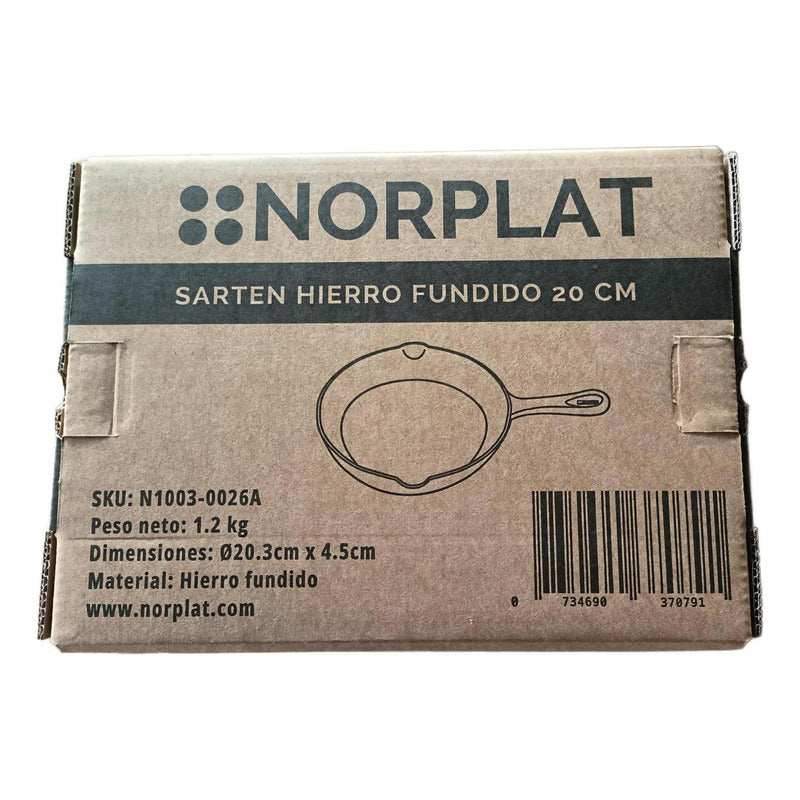 Sarten Hierro Fundido Norplat 20cm Redondo Para Freir Cocina