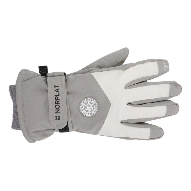 Guantes Térmicos Invierno Ski Nieve Pantalla Táctil Norplat Gris Claro - M
