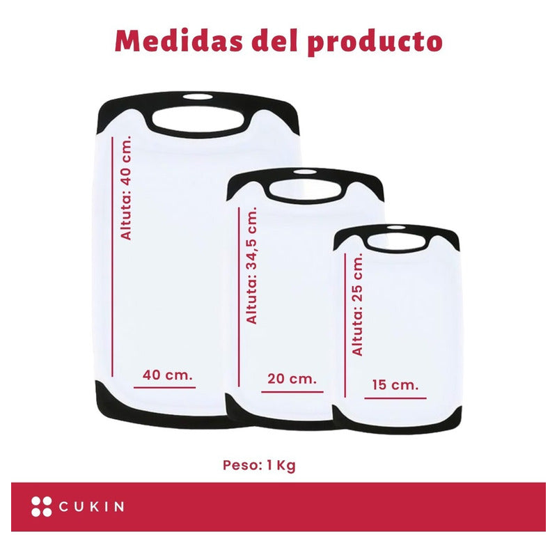 Pack De Tablas Para Cortar (3 Uni) - Cukin