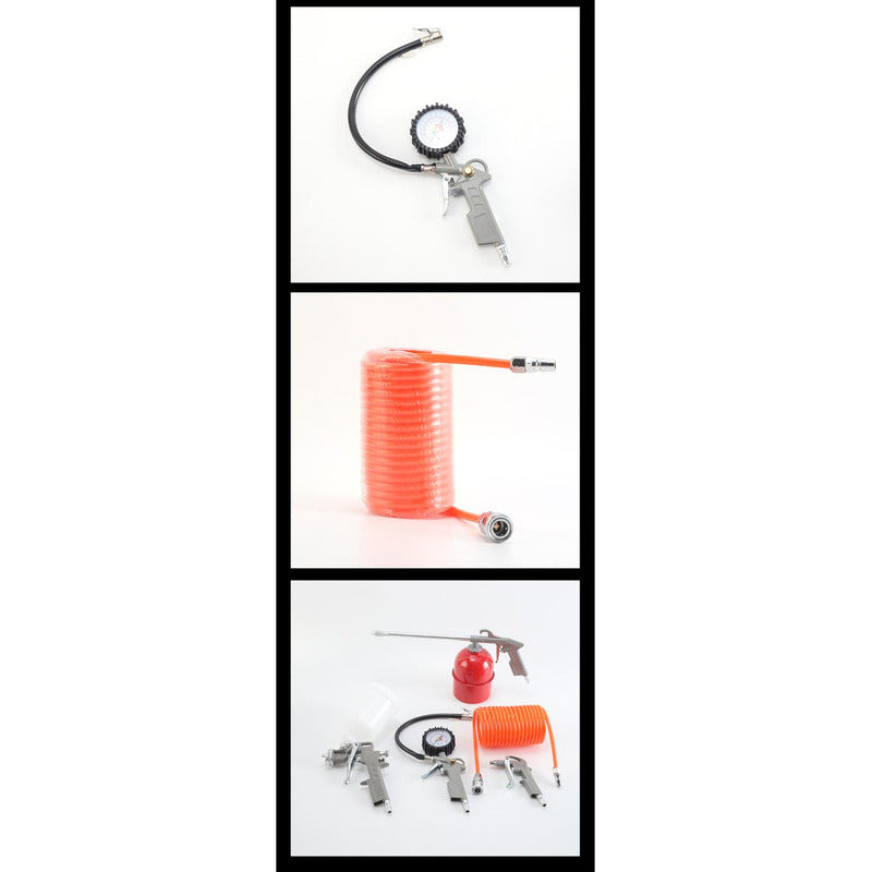 Kit Pistola Inflador Compresor 5 Piezas Neumáticas - Norplat
