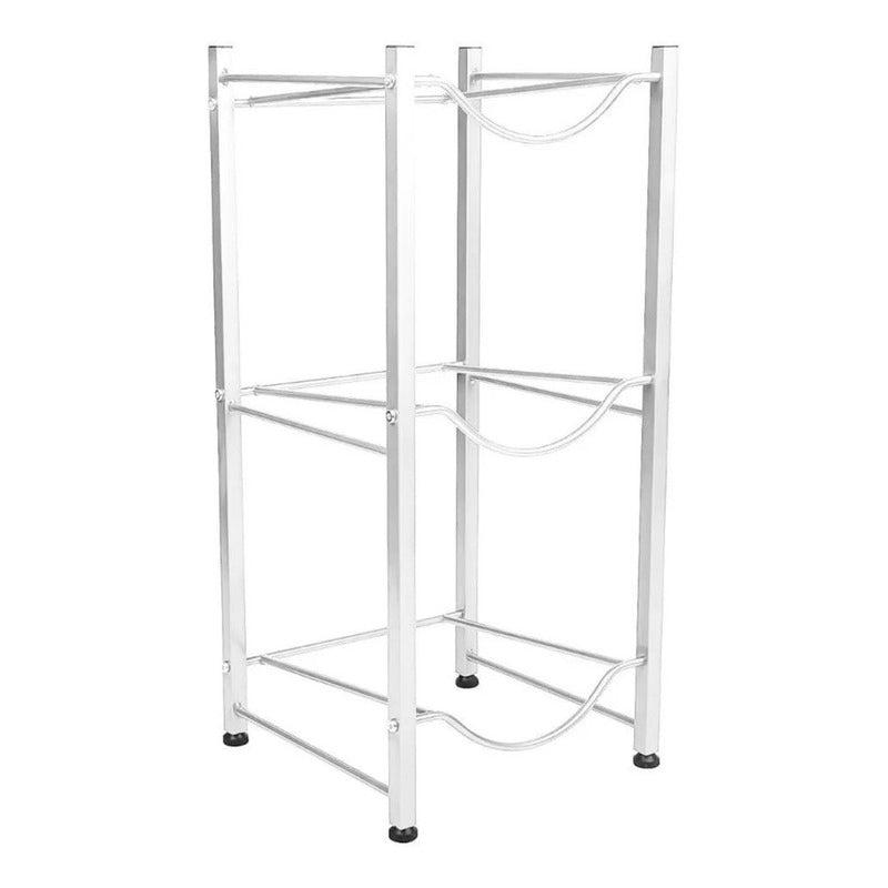 Rack Estante Organizador De 3 Botellones Bidones Agua 20 L Blanco