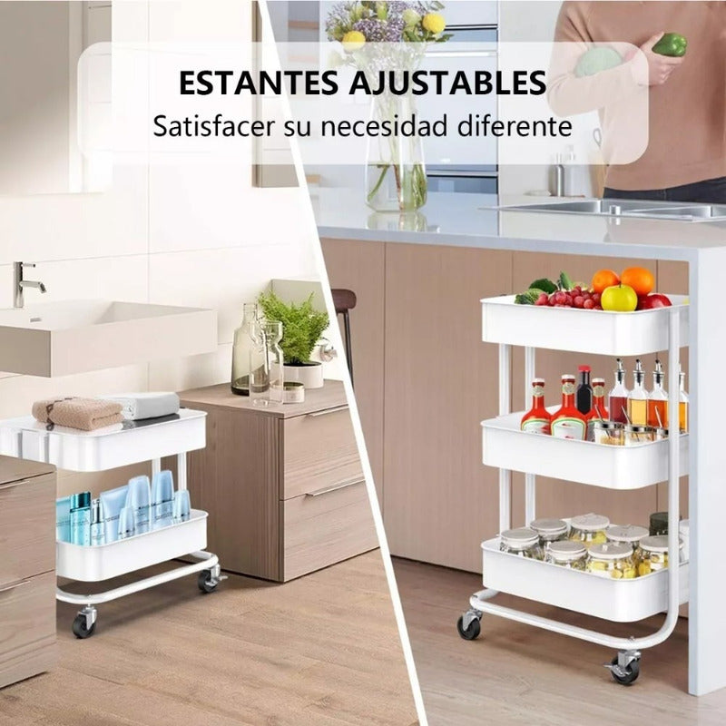 Carro Organizador Mueble Estante De Almacenamiento 3 Niveles