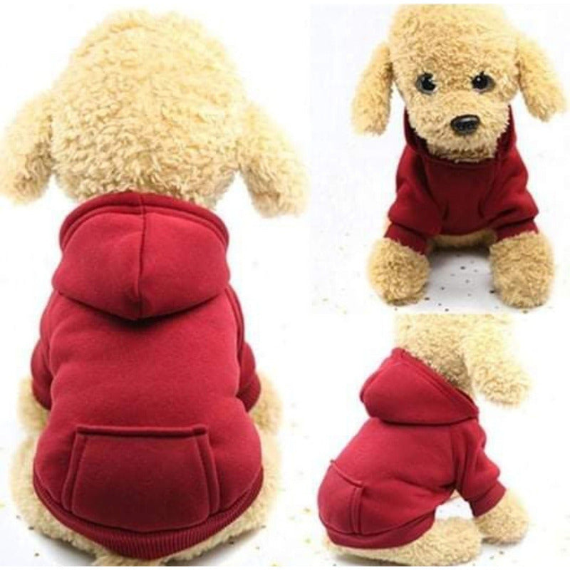 Polerón Con Gorro Ropa Chaleco Perro Abrigo Invierno Norplat Rojo Xl