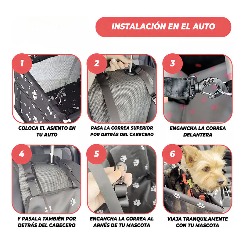 Norplat Asiento Auto Mascota Reforzado Plegable Seguridad