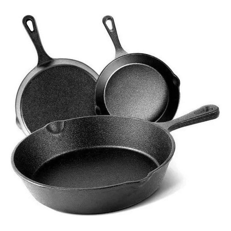 Sartenes De Hierro Fundido Juego De Sartenes 3 Piezas Cukin
