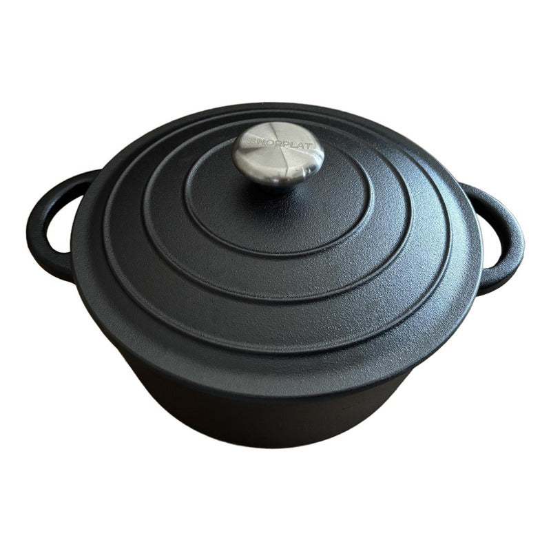 Olla De Hierro Fundido 24 Cm 3.5 Lts - Va Al Horno - Norplat