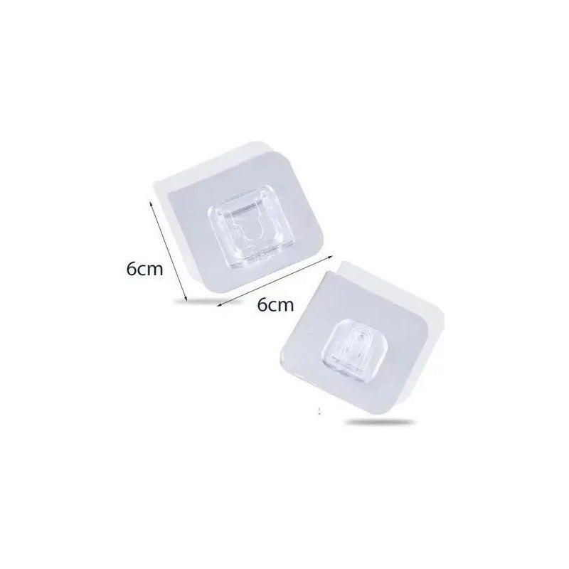 Pack 10 Adhesivos Doble Cara Colgador Gancho Pared - Ome
