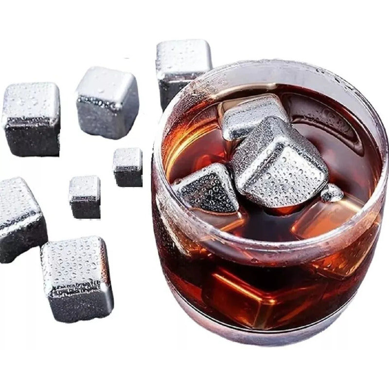 4 Cubitos De Hielo Acero Inoxidable Reutilizables Cubo Cukin