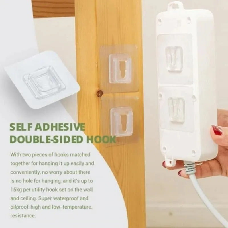 Pack 10 Adhesivos Doble Cara Colgador Gancho Pared - Ome