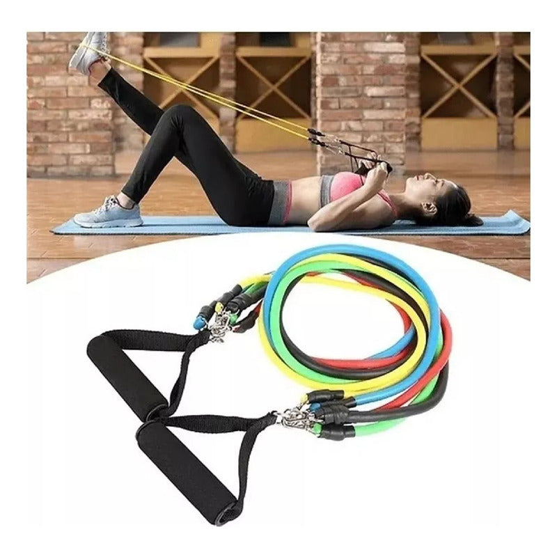 Set Bandas Elásticas Resistencia Para Ejercicios 11 Piezas