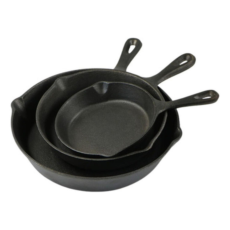 Sartenes De Hierro Fundido Juego De Sartenes 3 Piezas Cukin