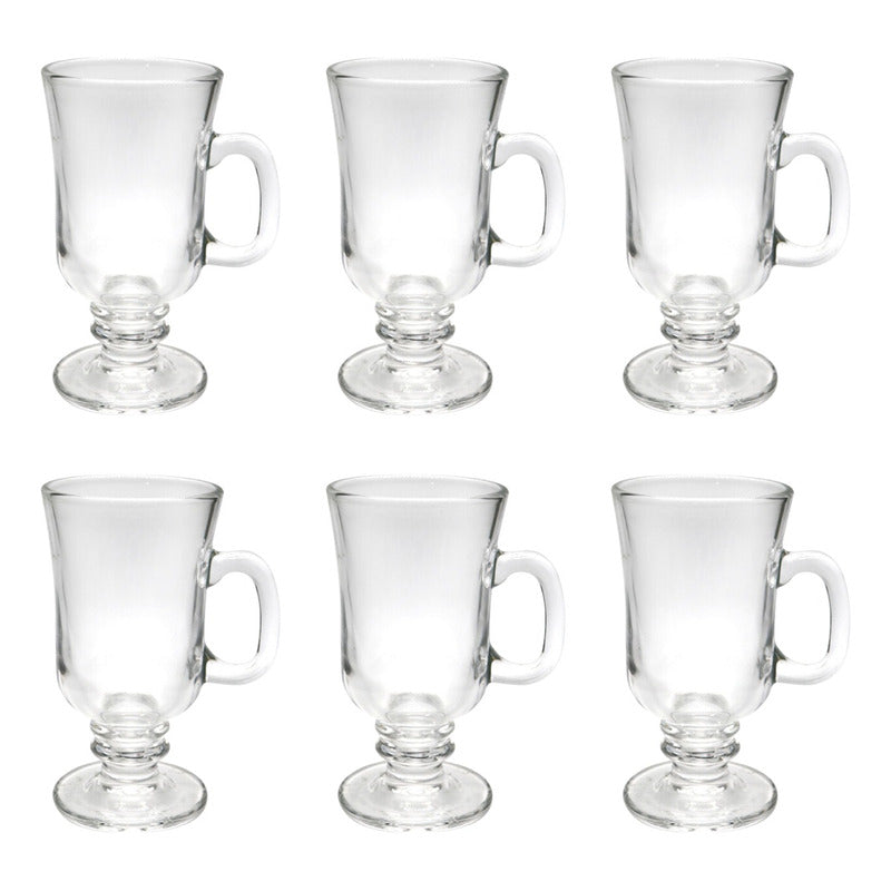 Set 6 Tazas Para Capuchino Café Té Vidrio 250ml Cappuccino
