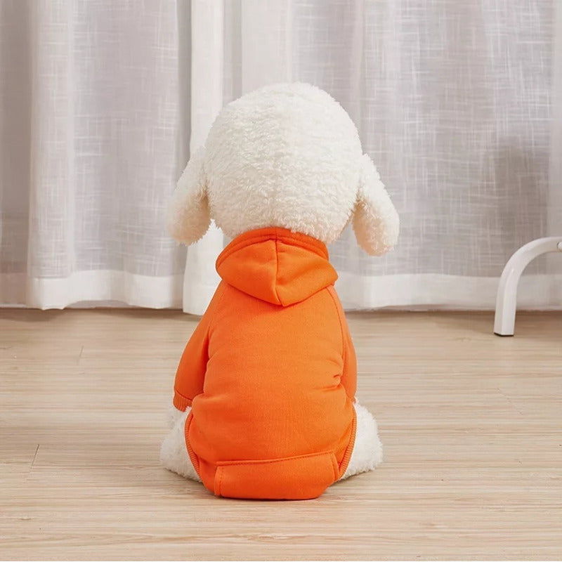 Polerón Con Gorro Ropa Chaleco Perro Abrigo Invierno Norplat Naranjo Xl