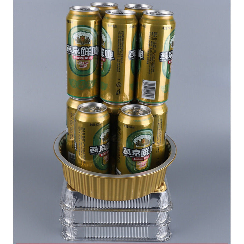 Bandeja / Envase De Aluminio 570 M C/tapa Domo (20 Unidades) Plateado