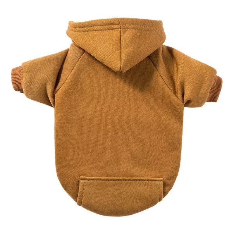 Polerón Con Gorro Ropa Chaleco Perro Abrigo Invierno Norplat Café M