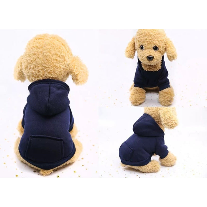 Polerón Con Gorro Ropa Chaleco Perro Abrigo Invierno Norplat Azul 2xl