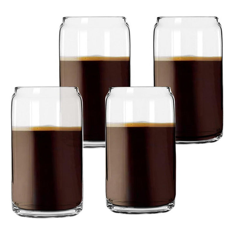 Set 4 Vasos De Vidrio Borosilicato 550ml Para Cafe - Norplat