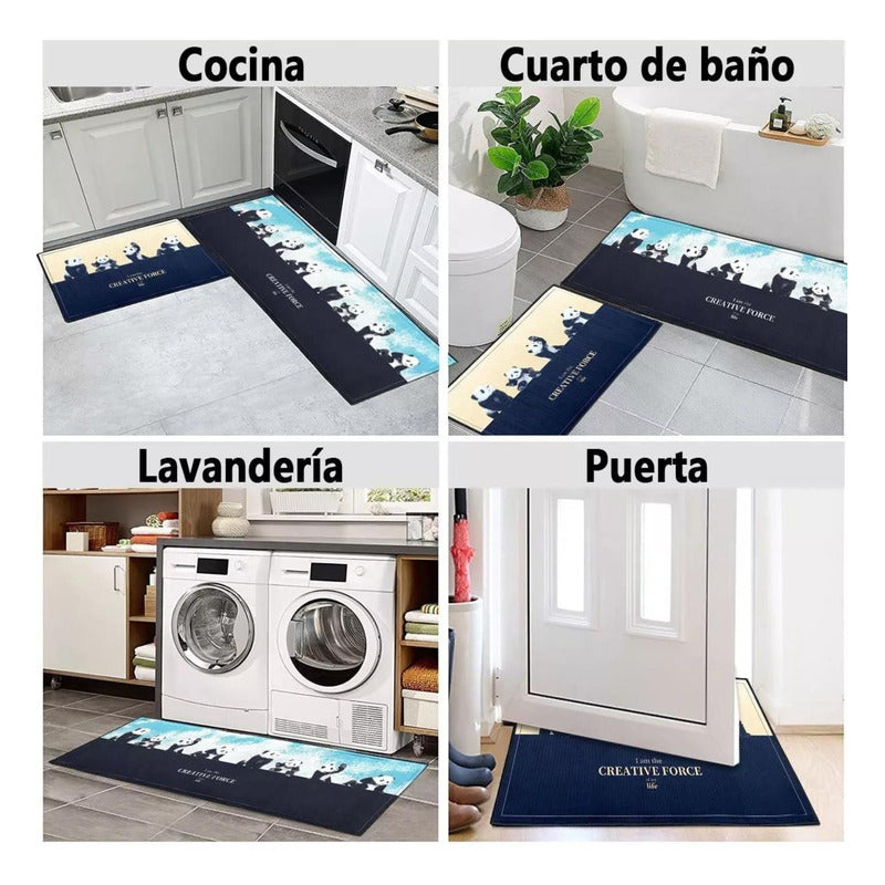 2 Alfombras Cocina Piso Entrada Baño Antideslizante Norplat