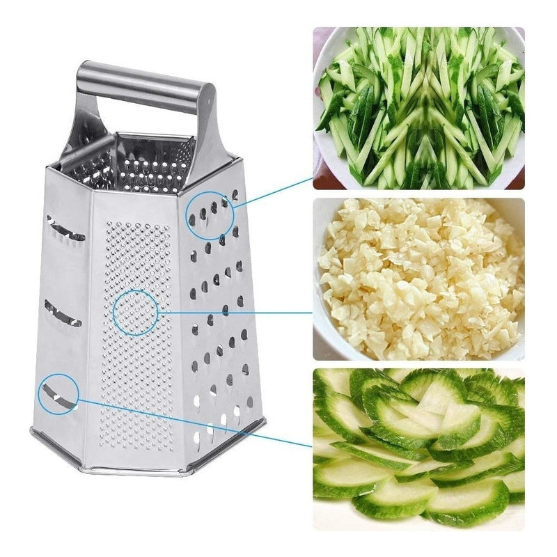 Rallador De Queso Verduras Frutas Hexagonal Acero - Norplat