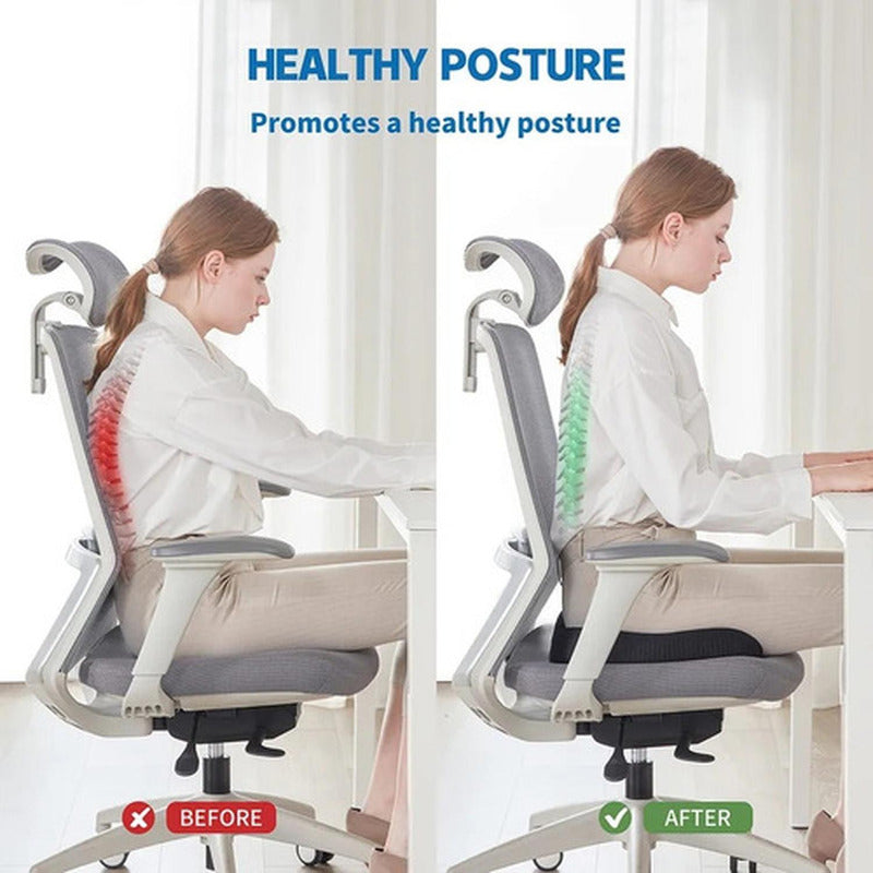Cojin Para Silla Smart Con Memoria Lumbar Ortopedico Norplat