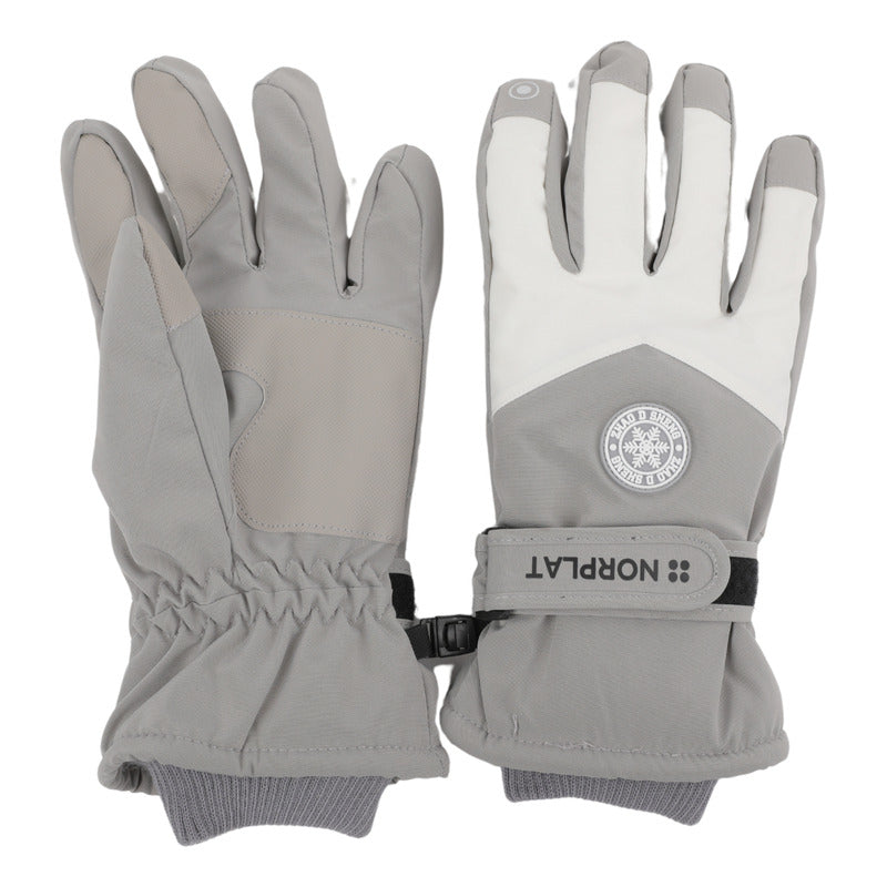 Guantes Térmicos Invierno Ski Nieve Pantalla Táctil Norplat Gris Claro - M