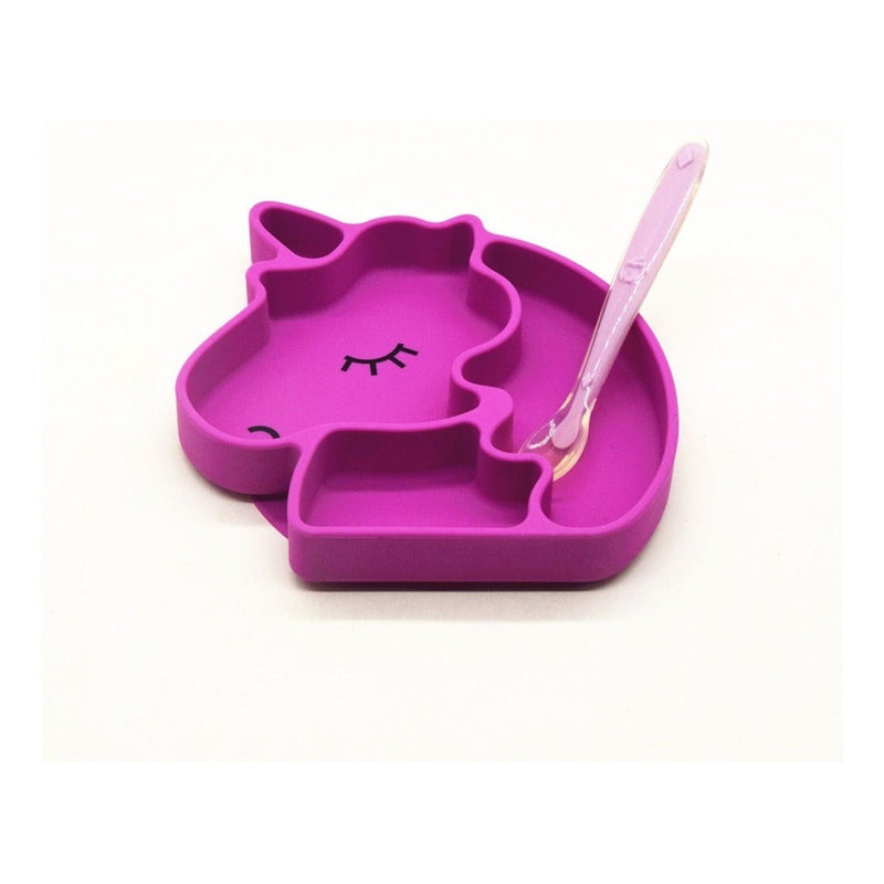 Plato Guagua Unicornio De Silicona Antideslizante Irrompible