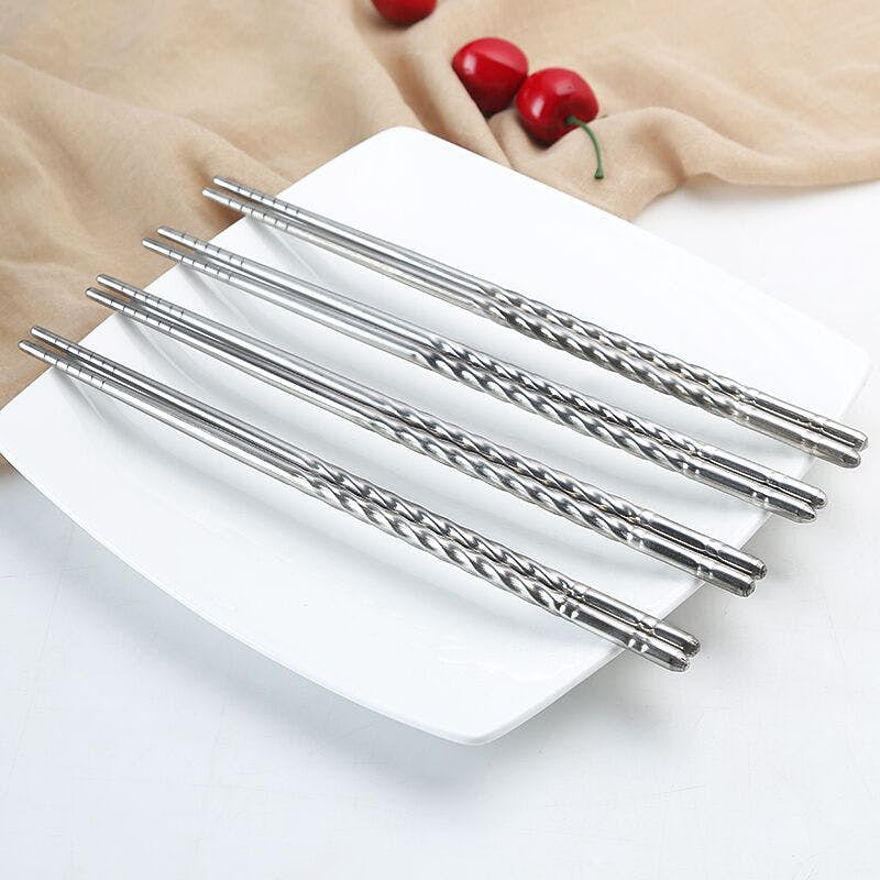 12 Palillos Chinos Acero Inoxidable 12 Palitos Sushi Norplat