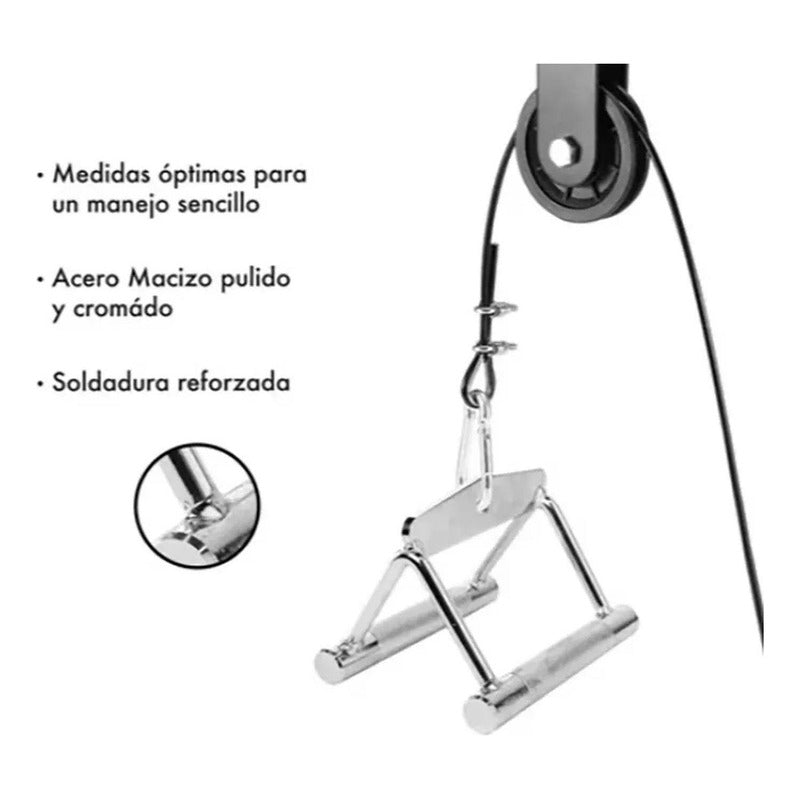 Agarre Neutro Polea De Acero Norplat Accesorio Entrenamiento