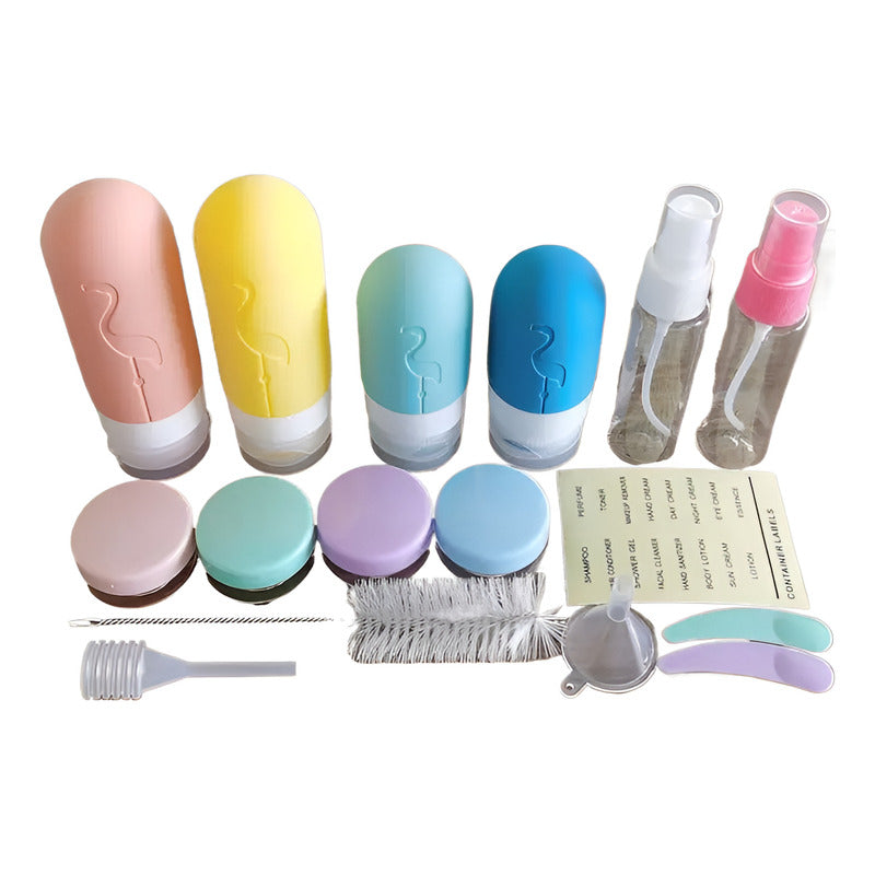 Set De Viaje Botellas Plásticas Dispensadoras 17 Pcs Norplat