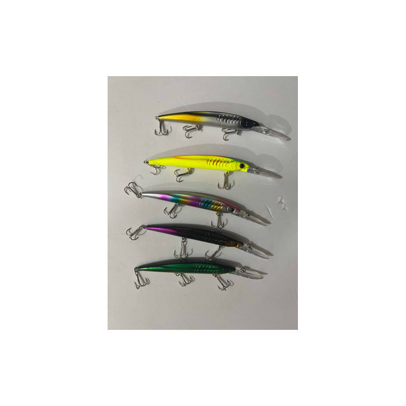 5 Señuelos Para Pesca Multicolor Norplat 12cm 12.5g Lenguado
