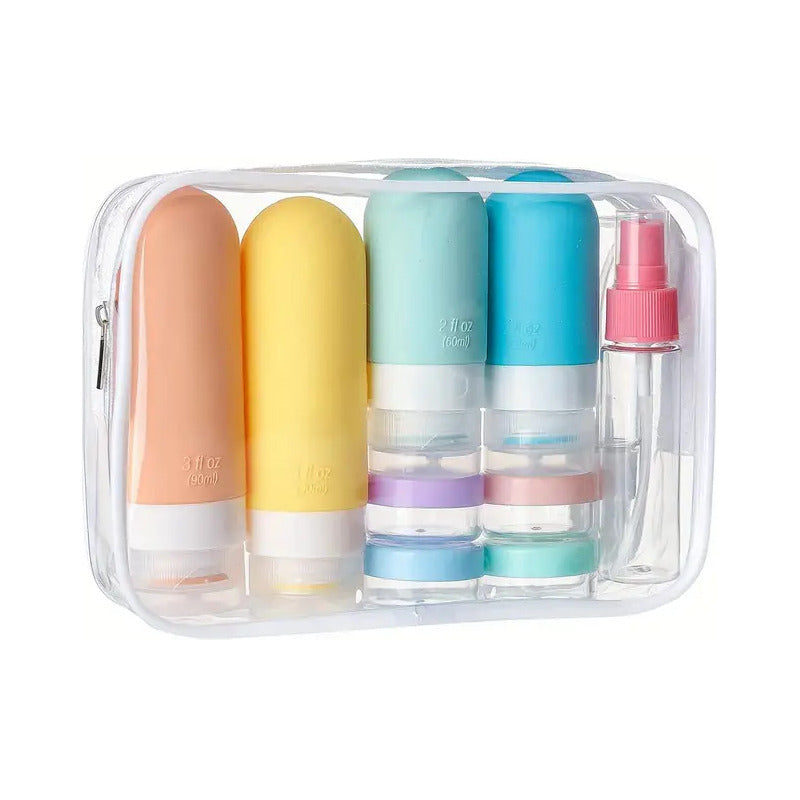 Set De Viaje Botellas Plásticas Dispensadoras 17 Pcs Norplat