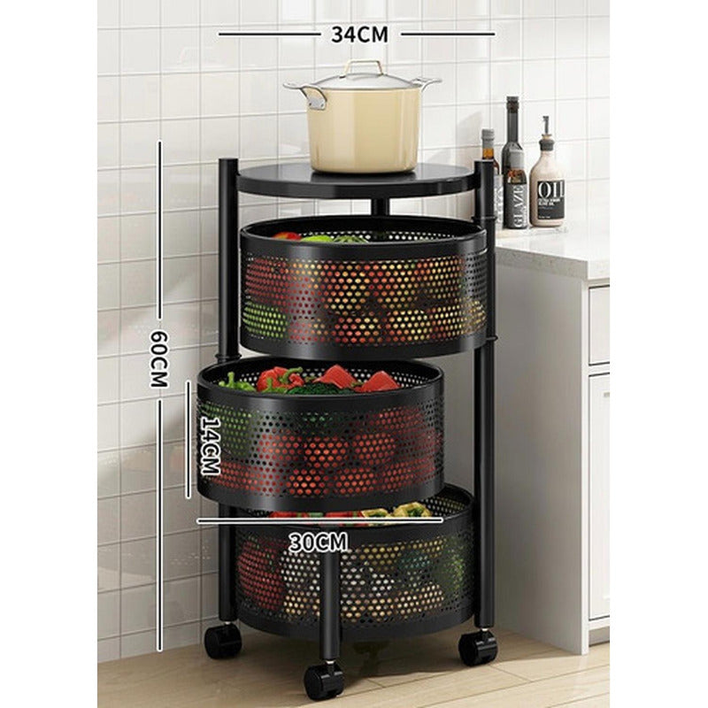 Estante Giratorio Organizador Frutero Metal 3 Pisos Norplat