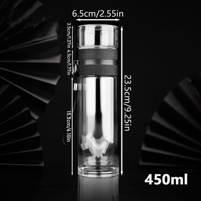 Botella Infusor Vidrio Borosilicato Infusión Separado De Té