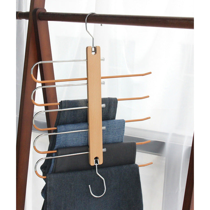 Colgador Pantalones Ganchos 5 En 1 Antideslizante - Norplat