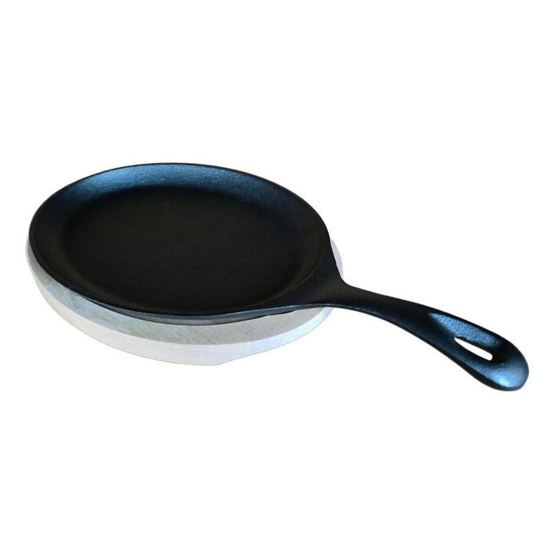 Sarten Hierro Fundido 24.5 Cm Con Base Madera - Norplat