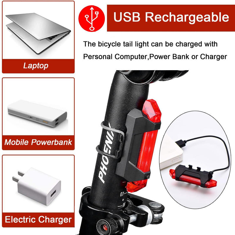 Pack 10 Luces Led Recargables Para Bicicleta - Norplat