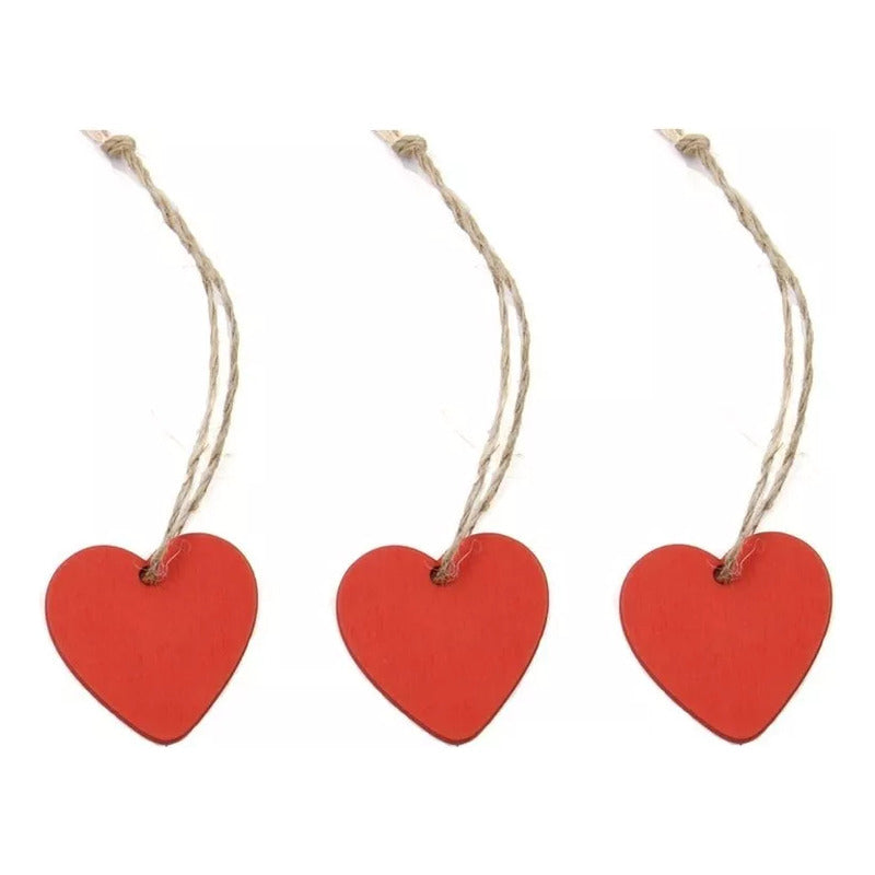 10 Piezas Corazones De Madera Adornos Navideños - Norplat
