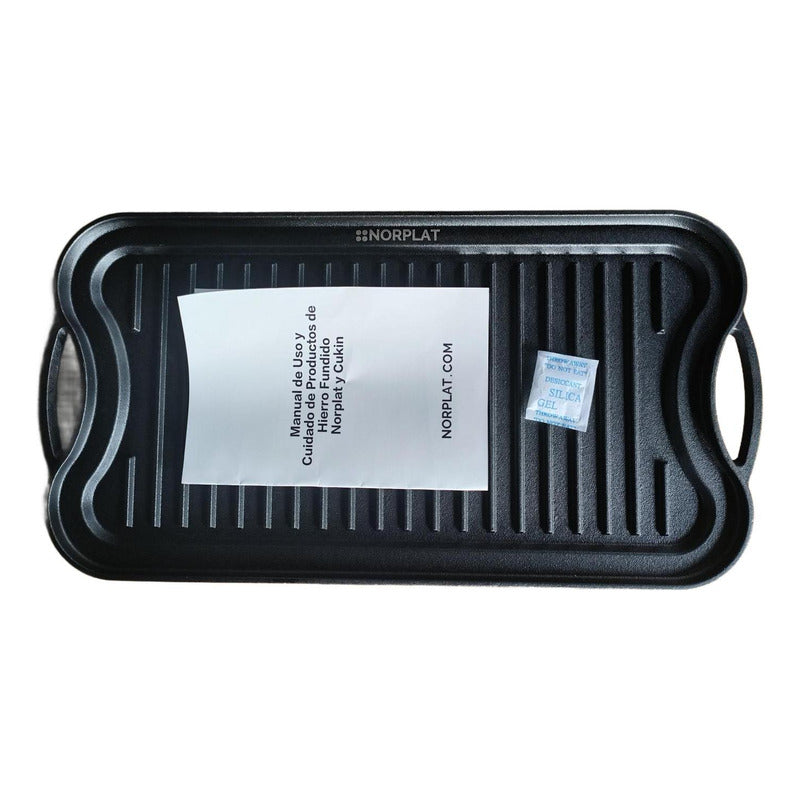 Plancha Hierro Fundido Churrasquera 2 En 1 50x25cm - Norplat