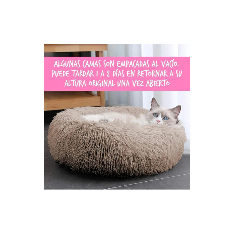 Cama Mascotas Antiestrés Peluda Perros Gatos 50 Cm - Norplat