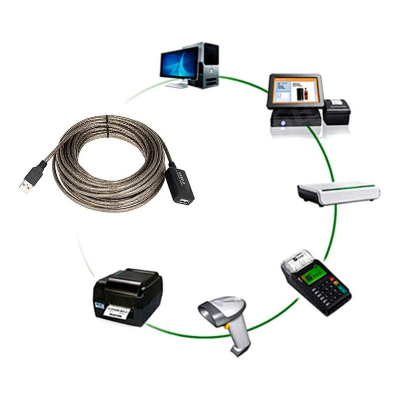 Extension Cable Usb A Usb 10m Blindado Sin Perdida - Norplat