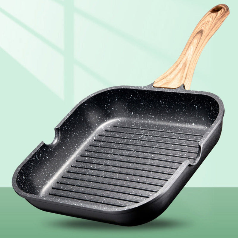 Plancha 28 Cm Antiadherente Aluminio Fundido Grill - Cukin
