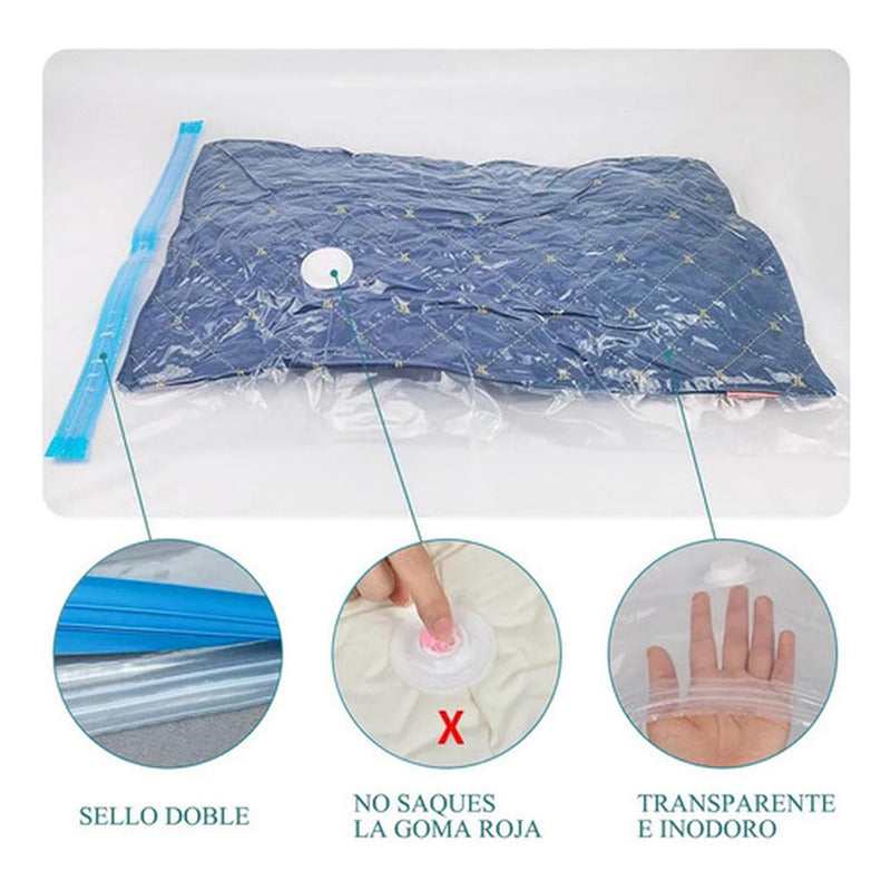 8 Bolsas Al Vacio Para Ropa Viaje Y Bomba Eléctrica Norplat