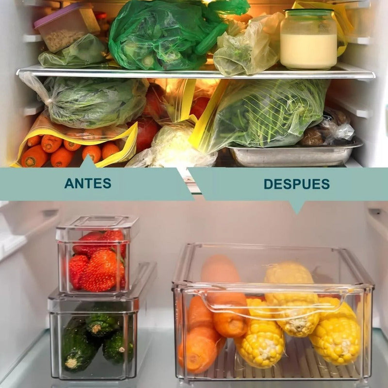 Organizador Refrigerador Set 7 Contenedores Con Tapa - Cukin