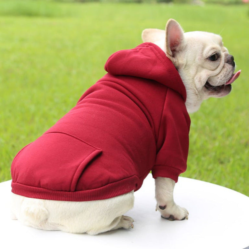 Polerón Con Gorro Ropa Chaleco Perro Abrigo Invierno Norplat Rojo S