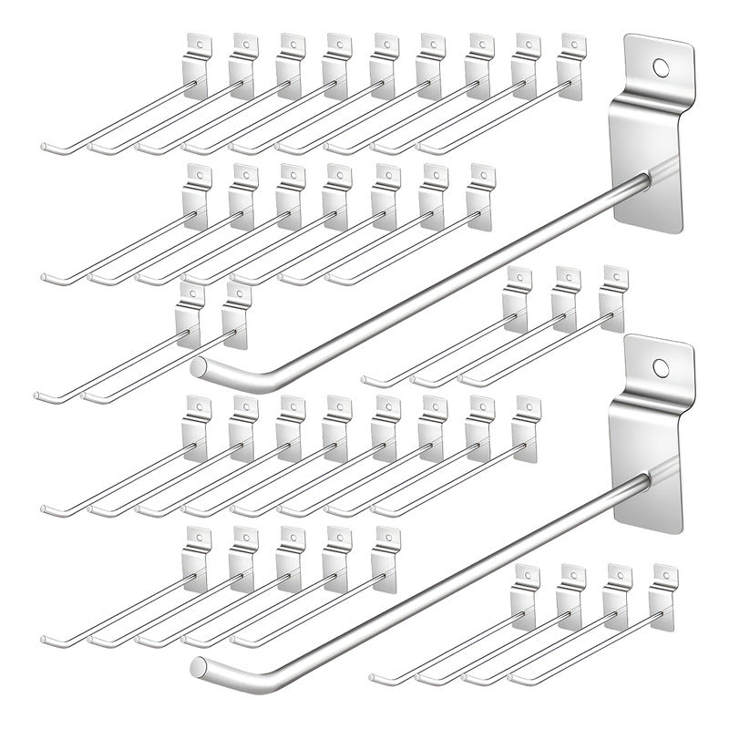 Pack 50 Ganchos Exhibidor 25cm 6mm Panel Ranurado - Norplat