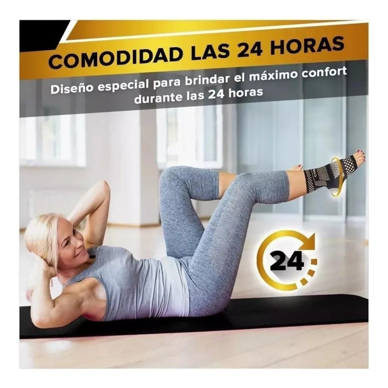 Pack 2 Tobillera Deportiva Compresión Con Fibra De Cobre